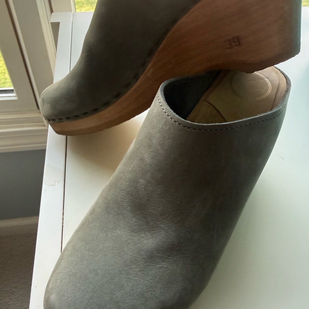 No. 6 Gray Suede Mules - Picture 2 of 5
